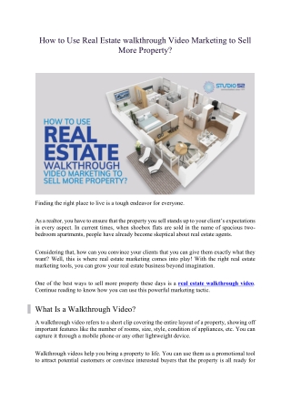 How to Use Real Estate walkthrough Video Marketing to Sell More Property