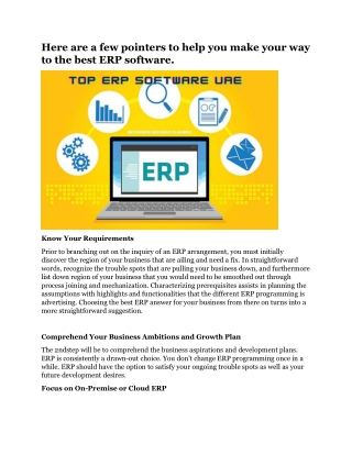 Here are a few pointers to help you make your way to the best ERP software.