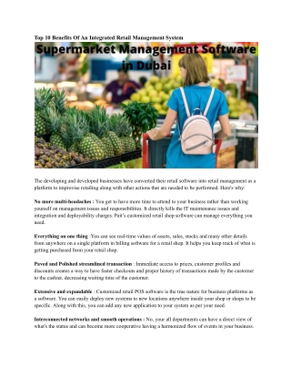 Supermarket Management Software in Dubai