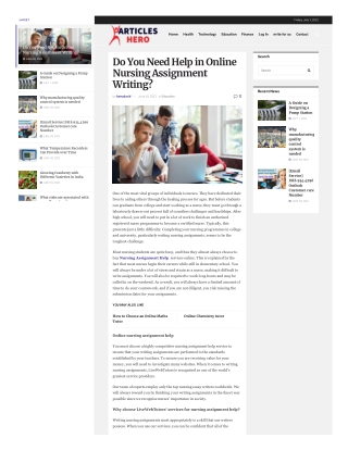 Do You Need Help in Online Nursing Assignment Writing