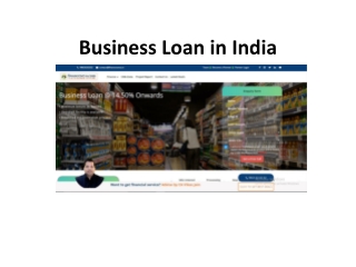 Business Loan in India