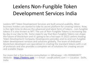 Lexlens Non-Fungible Token Development Services India