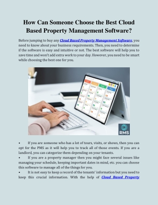 How Can Someone Choose the Best Cloud Based Property Management Software?