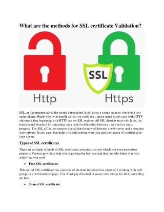 What are the methods for SSL certificate Validation