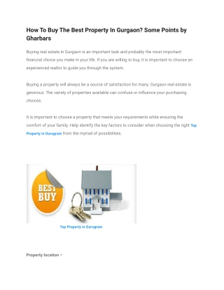 Best Property In Gurgaon