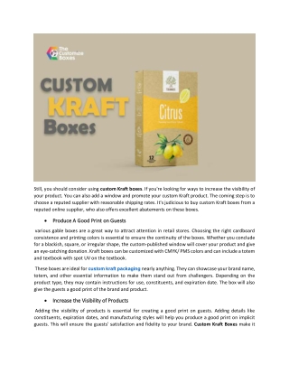 How to Increase the Sales of Product Using Custom Kraft Boxes?