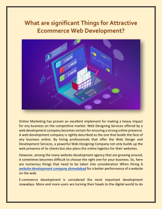 What are significant Things for Attractive Ecommerce Web Development