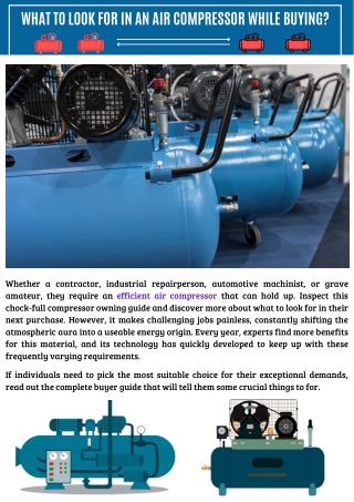 Buy The Quality Air Compressors