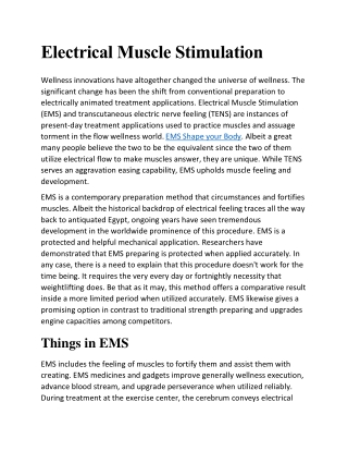 Electrical Muscle Stimulation