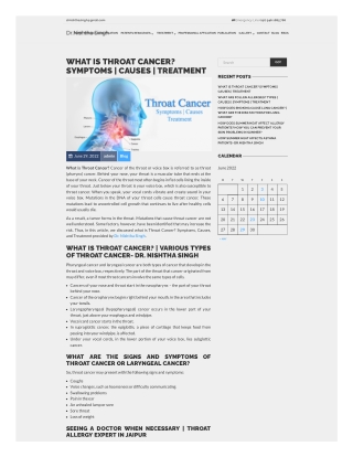 What is Throat Cancer? Symptoms- Causes- Treatment