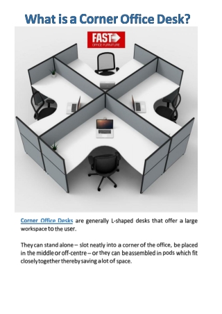 What is a Corner Office Desk - Fast Office Furniture
