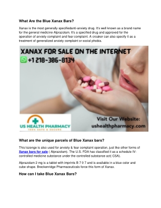 What Are the Blue Xanax Bars