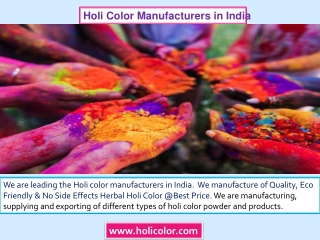 Holi Color Manufacturers in India
