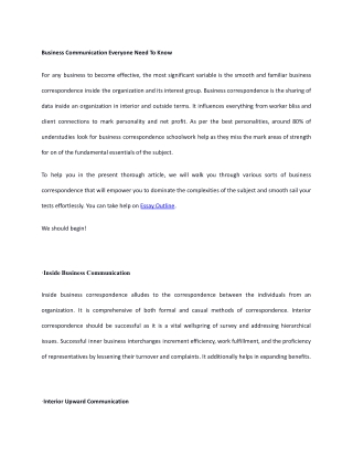 Business Communication Everyone Need To Know
