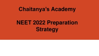 NEET 2022 Preparation Strategy - Chaitanyas Academy