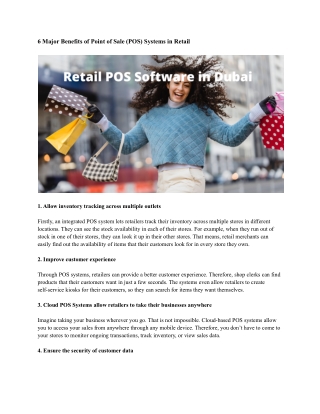 Retail POS Software in Dubai