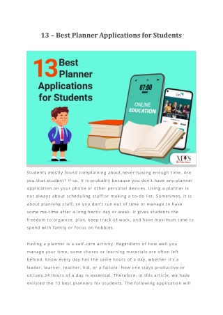 13  Best Planner Applications for Students
