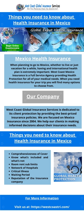 Things you need to know about Health Insurance in Mexico