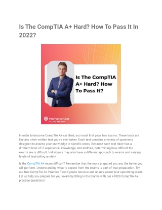 Is The CompTIA A  Hard? How To Pass It In 2022?