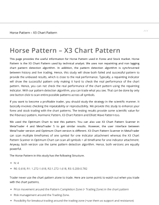 Horse Pattern - X3 Chart Pattern