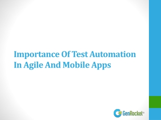 Importance Of Test Automation In Agile And Mobile Apps