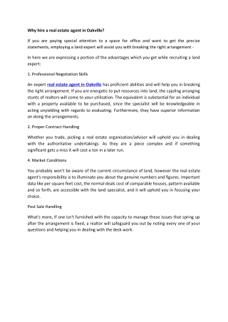 Why hire a real estate agent in Oakville?