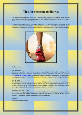 Tips for choosing podiatrist
