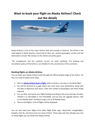 Want to book your flight on Alaska Airlines Check out the details