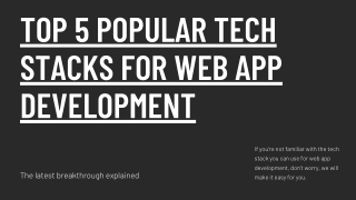 Top 5 Popular Tech Stacks for Web App Development