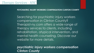 Psychiatric Injury Workers Compensation Clinton County  Therapist-ny.com