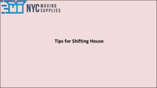 Tips for Shifting House