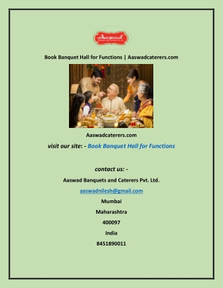 Book Banquet Hall for Functions
