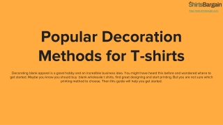 Popular Decoration Methods for T-shirts