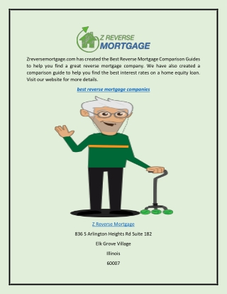 Best Reverse Mortgage Companies  Zreversemortgage.com