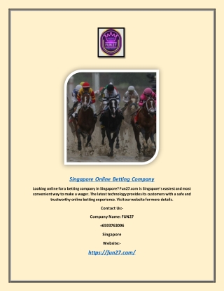 Singapore Online Betting Company | Fun27.com