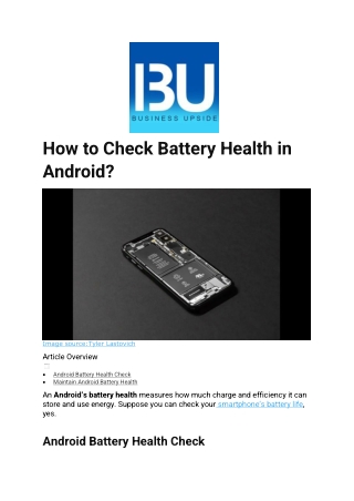 How to Check Battery Health in Android