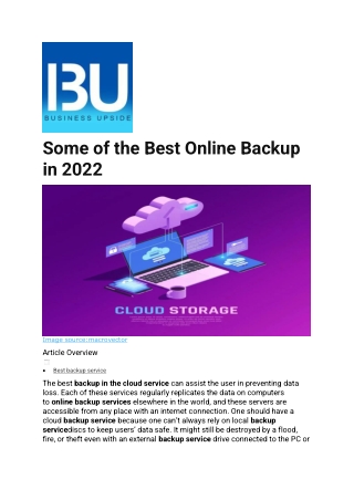 Some of the Best Online Backup in 2022