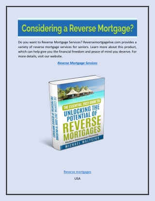 Reverse Mortgage Services  Reversemortgagelive.com