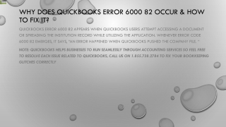 An efficient guide to resolve QuickBooks Error 6000 82