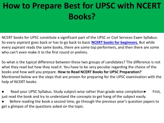 How to Prepare Best for UPSC with NCERT Books