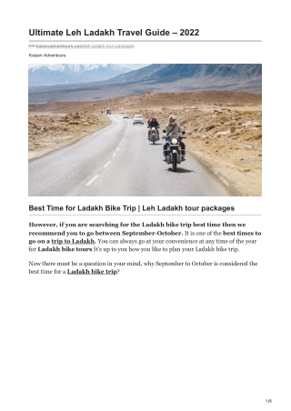 Ultimate Leh Ladakh Travel Guide  2022