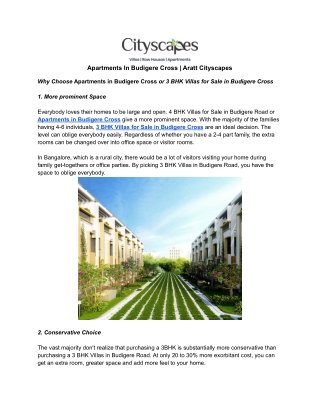 _ Apartments In Budigere Cross _ Aratt Cityscapes