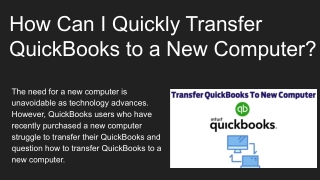 How Can I Quickly Transfer QuickBooks to a New Computer_