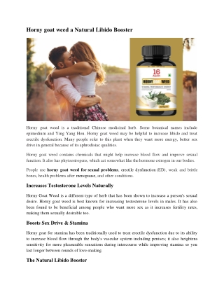 Horny goat weed a Natural Libido Booster