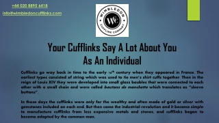 Your Cufflinks Say A Lot About You As An Individual