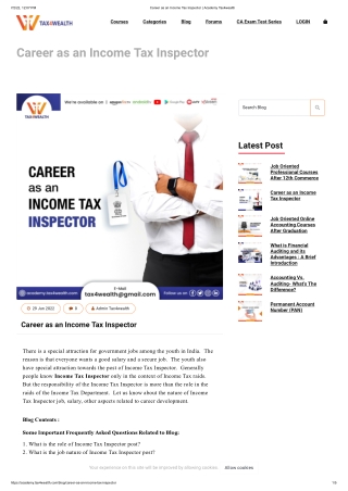 Career as an Income Tax Inspector _ Academy Tax4wealth