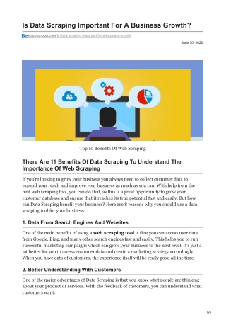 1Is Data Scraping Important For A Business Growth