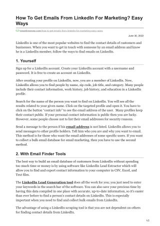 How To Get Emails From LinkedIn For Marketing Easy Ways