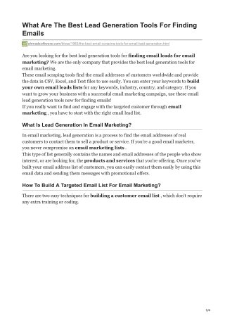 1What Are The Best Lead Generation Tools For Finding Emails