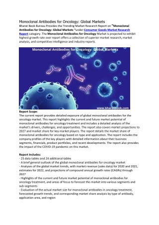 Monoclonal Antibodies for Oncology